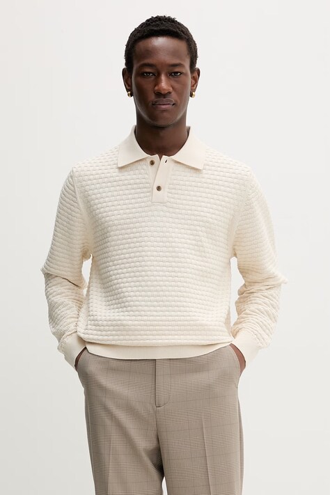 Les Deux sweter męski bawełniany Billy beżowy 1001333