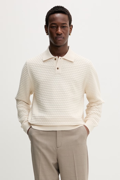 Les Deux sweter męski bawełniany Billy beżowy 1001333