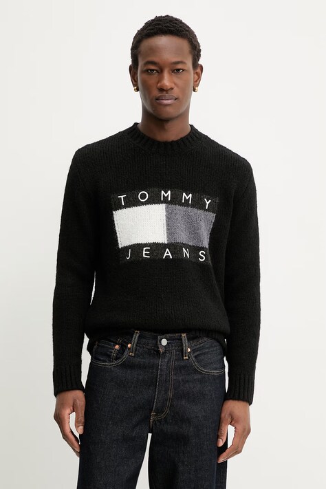 Tommy Jeans sweter z domieszką alpaki męski kolor czarny DM0DM22860