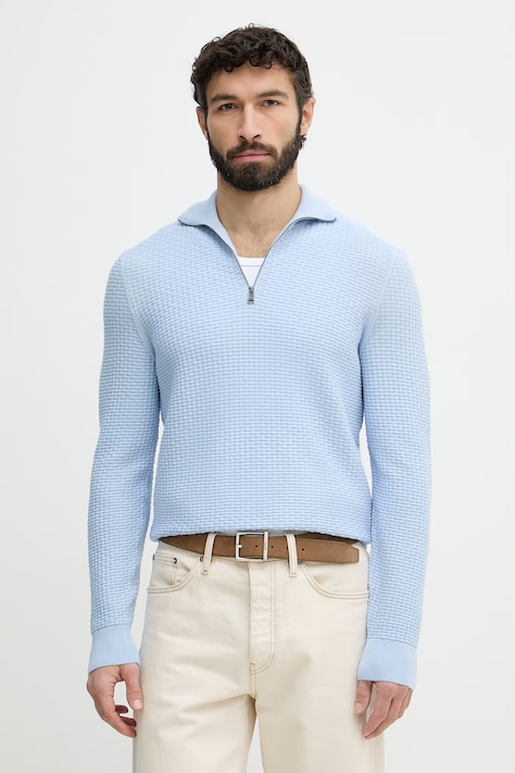 BOSS maglione in cotone H-Ulicio uomo colore blu 50555118