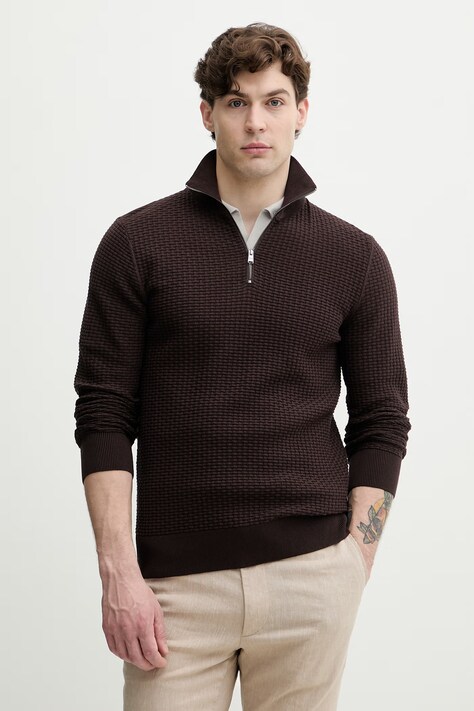 BOSS maglione da uomo in cotone H-Ulicio marrone 50555118