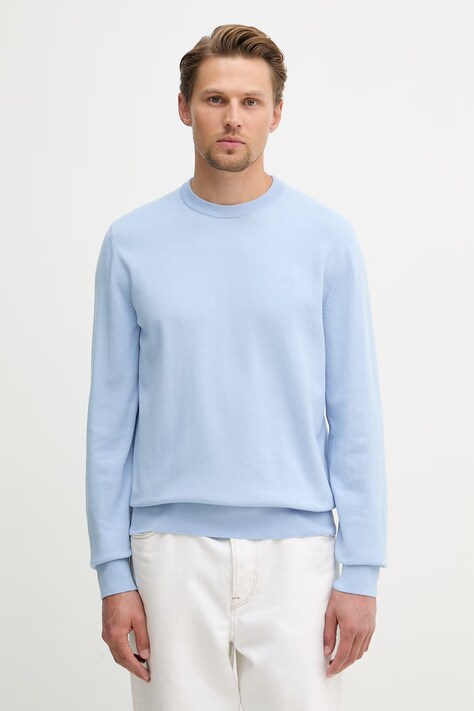 BOSS sweter męski bawełniany Upacas-L niebieski 50556344