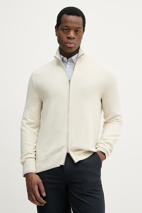 BOSS cardigan din bumbac Upalano-L culoarea alb, 50556345