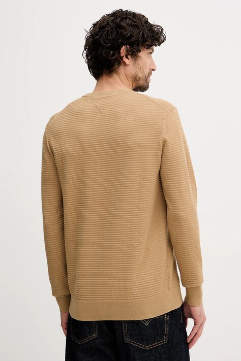 Tommy Hilfiger sweter bawełniany męski kolor brązowy lekki MW0MW41643