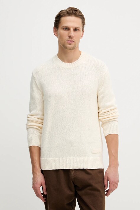 Tommy Hilfiger sweter bawełniany męski kolor beżowy MW0MW41653