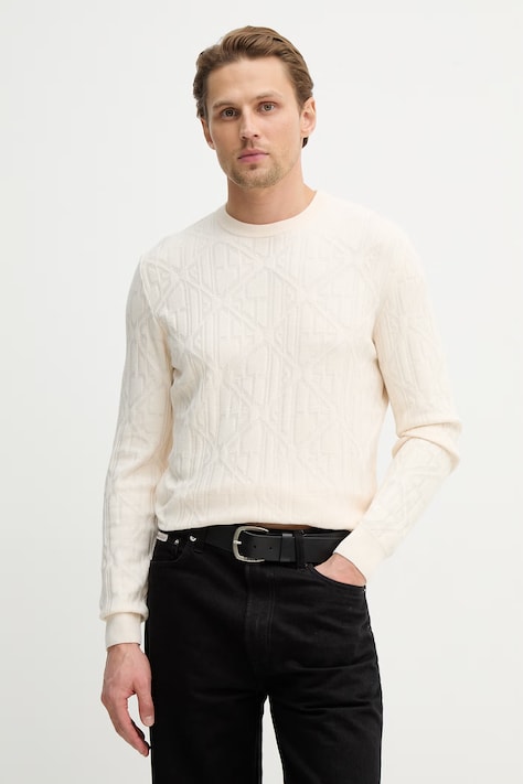 Πουλόβερ Guess KEDAR χρώμα: μπεζ, M6RR24 Z4502