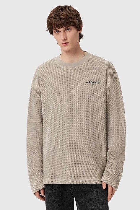 AllSaints sweter bawełniany męski kolor zielony lekki M017JD