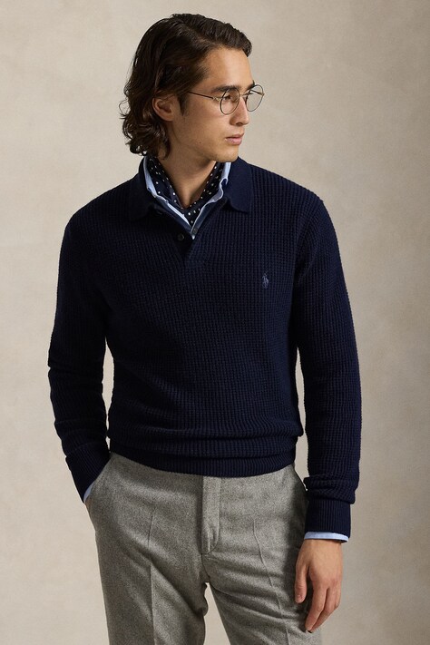 Polo Ralph Lauren Sweter męski z wełną granatowy 710979110