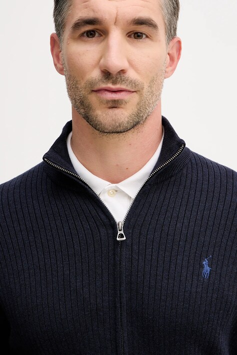 Polo Ralph Lauren kardigan bawełniany męski kolor granatowy 710P04444