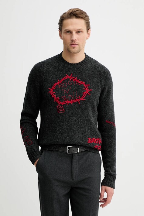 Μάλλινο πουλόβερ ZADIG&VOLTAIRE ανδρικά, χρώμα: γκρι, KMSW01810