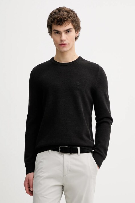 Marc O'Polo sweter bawełniany męski kolor czarny lekki 620502360074