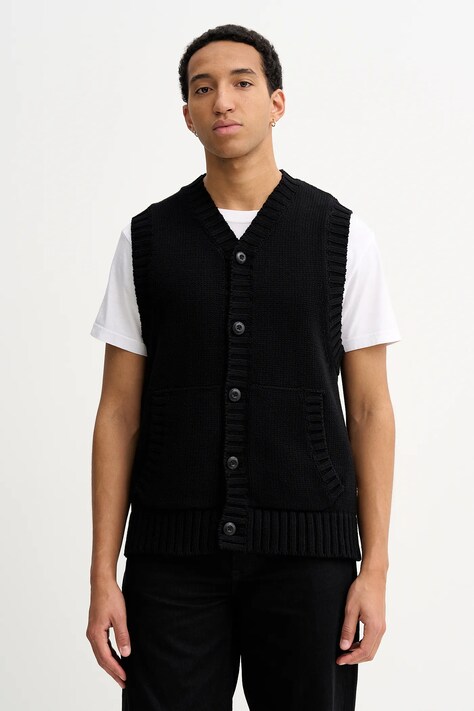 G-Star kamizelka bawełniana męski kolor czarny D27224-D631