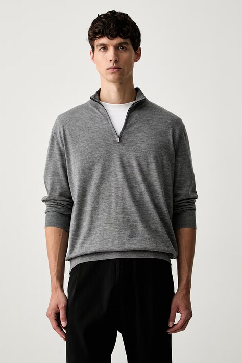 Paul&Shark sweter męski wełniany szary 99311035