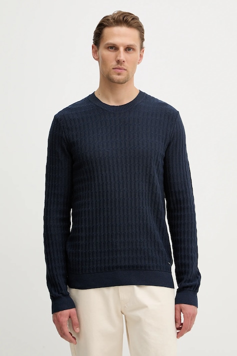 Joop! sweter bawełniany męski kolor granatowy lekki 30100011