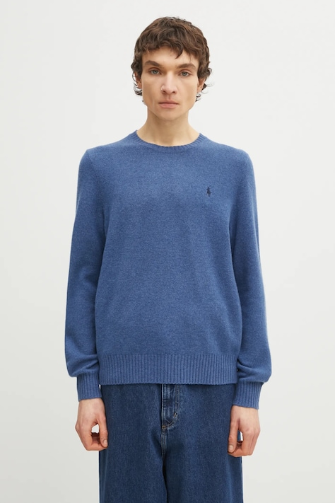 Вълнен пуловер Polo Ralph Lauren 2/15 WOOL/CASH RWS мъжки в синьо 710878292501