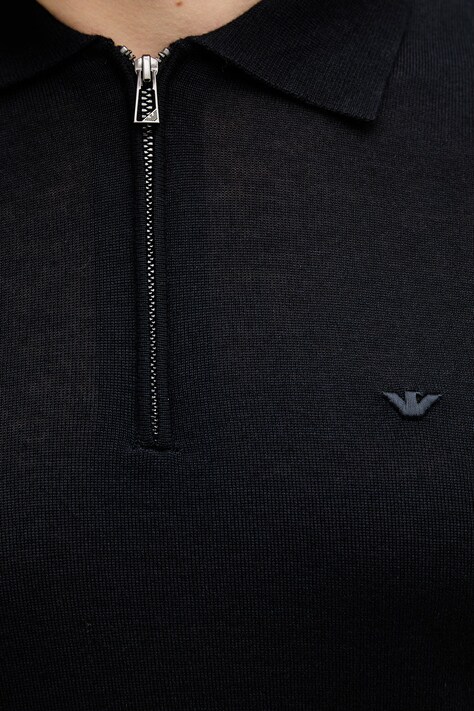 Вовняний светр Emporio Armani — SS26-SWM04T, темно-синій — фото 5