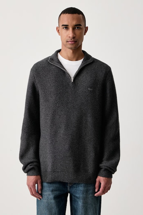 Levi's Пуловер мъжки с добавена вълна LIGHTWEIGHT HM QUARTER ZIP сив 0058U