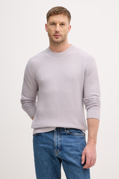 Sisley sweter męski z dodatkiem wełny fioletowy 13RVS104R