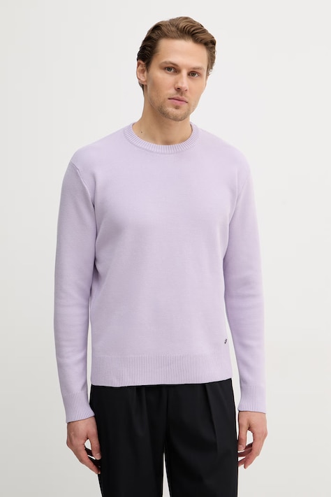 Sisley sweter bawełniany męski kolor fioletowy lekki 1VWXS104Q