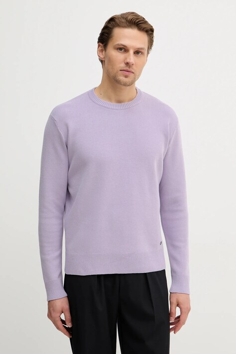 Sisley sweter bawełniany męski kolor fioletowy lekki 1VWXS104Q