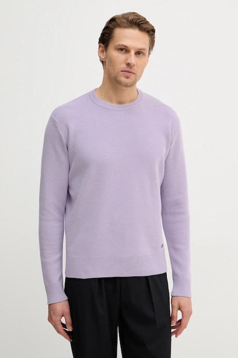 Sisley sweter bawełniany męski kolor fioletowy lekki 1VWXS104Q