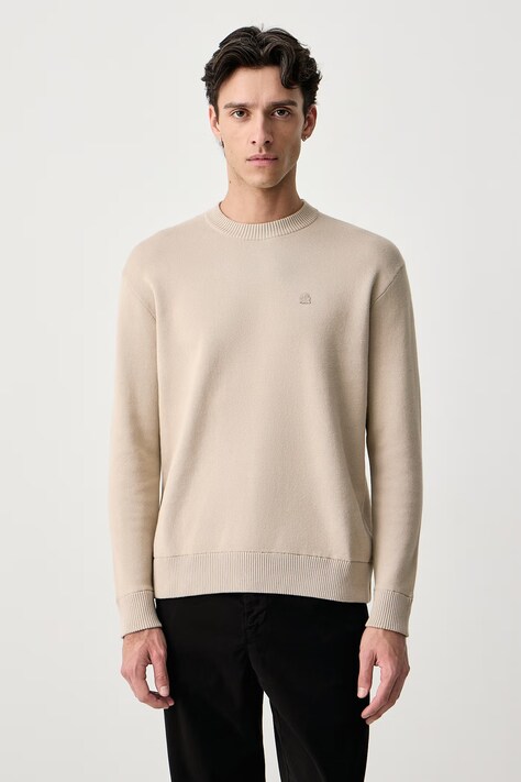 United Colors of Benetton Sweter męski bawełniany beżowy 1UAEU10B6
