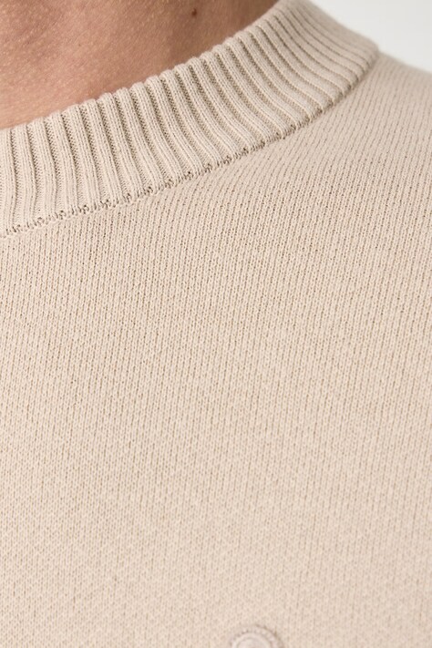 United Colors of Benetton Sweter męski bawełniany beżowy 1UAEU10B6