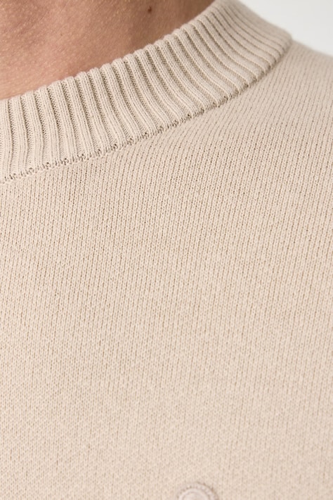 United Colors of Benetton Sveter pánsky bavlnený béžový 1UAEU10B6