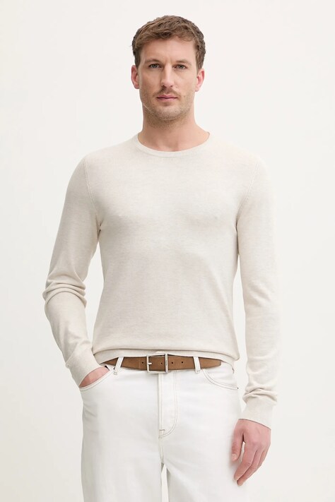Lindbergh sweter męski kolor beżowy lekki 30.80043