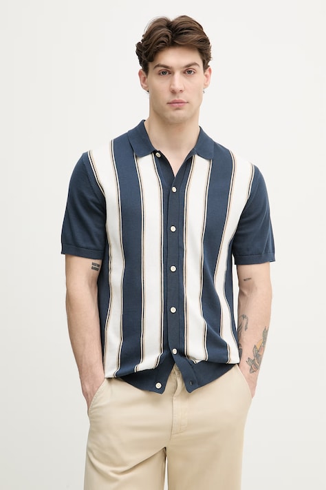 Lindbergh kardigan męski bawełniany granatowy 30.804062