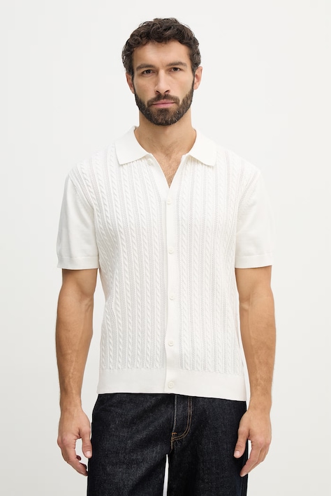 Lindbergh kardigan bawełniany męski kolor beżowy 30.804114