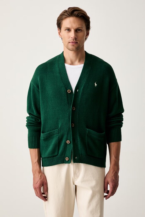 Polo Ralph Lauren kardigan męski bawełniany zielony 710B13887