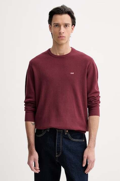 Levi's sweter LIGHTWEIGHT HM męski kolor czerwony lekki A7207-0033