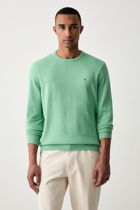 Tommy Hilfiger sveter pánsky bavlnený zelený MW0MW39999