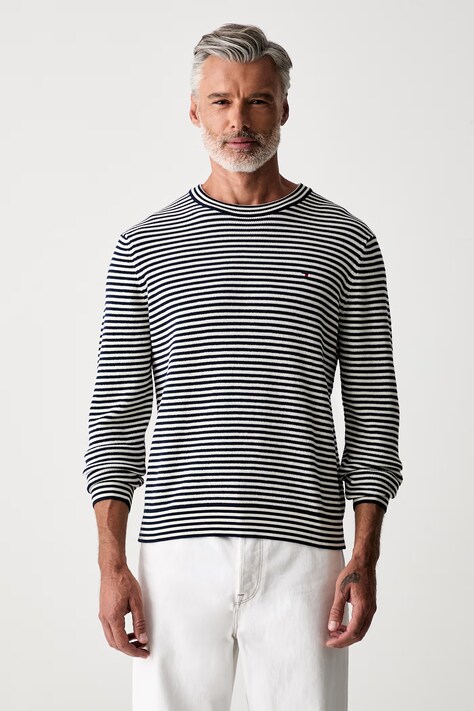 Tommy Hilfiger sweter męski bawełniany granatowy MW0MW42799