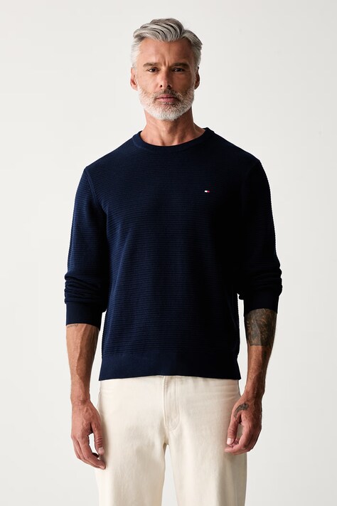 Tommy Hilfiger sweter męski bawełniany granatowy MW0MW42799