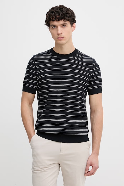 BOSS T-shirt męski z bawełny Nalon granatowy 50560482