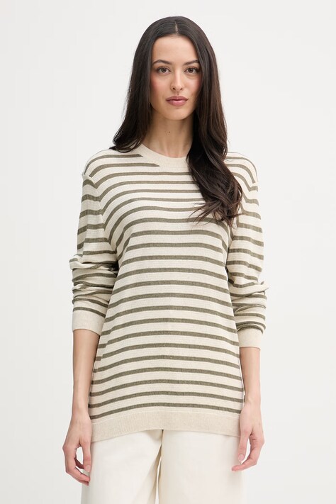 Joop! sweter męski z dodatkiem lnu beżowy 30101647