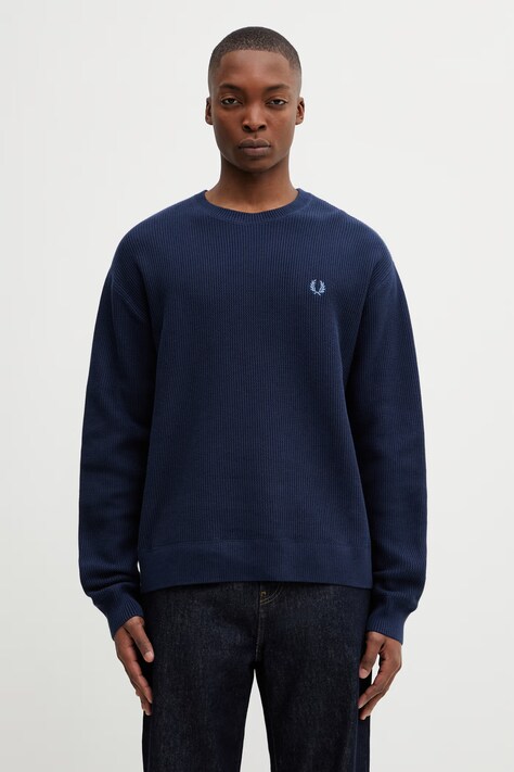 Fred Perry sweter bawełniany męski kolor granatowy K2318