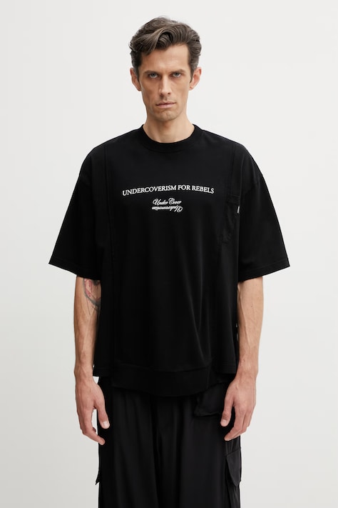 Undercover PULLOVER t-shirt bawełniany męski czarny UP1F4804