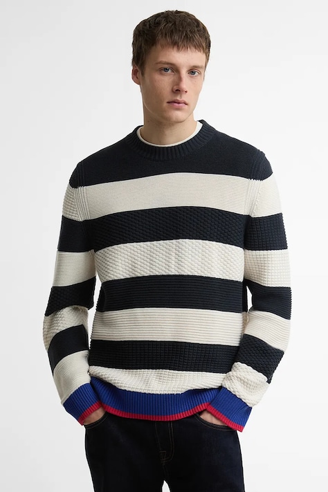 Barbour x Paul Smith Southwold sweter bawełniany męski beżowy MKN1724BL51