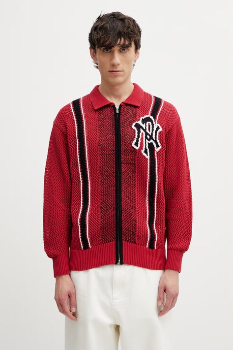 No Problemo Nyp Sports Crochet kardigan bawełniany męski czerwony NP2002605