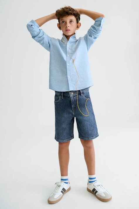 Детски дънков къс панталон Mayoral в тъмносиньо 252