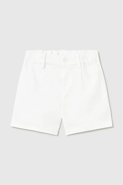 Detské šortky s ľanovou prímesou Mayoral biela farba, nastaviteľný pás 1215