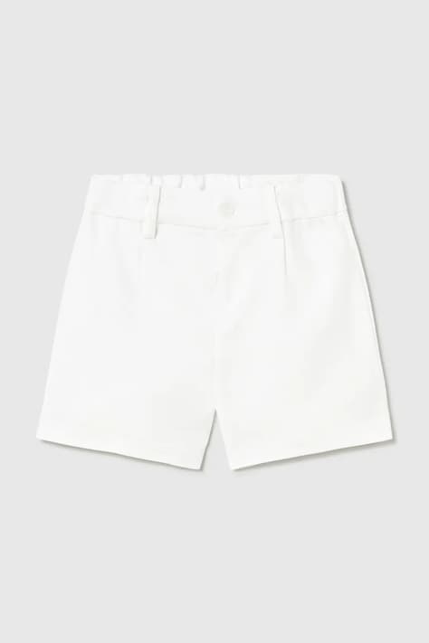 Detské šortky s ľanovou prímesou Mayoral biela farba, nastaviteľný pás 1215