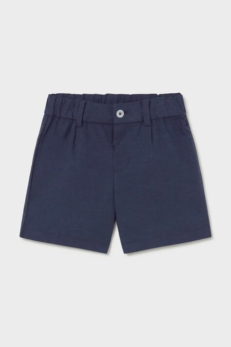 Mayoral szorty z domieszką lnu dziecięce kolor granatowy regulowana talia 1215