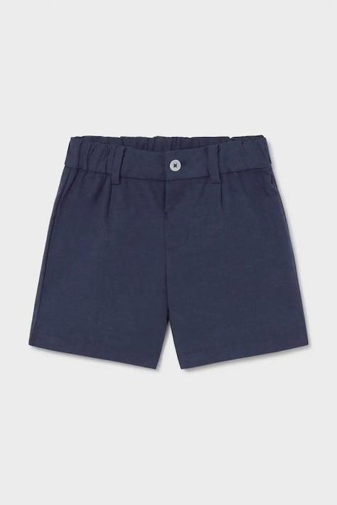 Mayoral szorty z domieszką lnu dziecięce kolor granatowy regulowana talia 1215