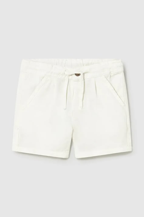 Mayoral szorty z dodatkiem lnu dziecięce kolor biały regulowana talia 1220