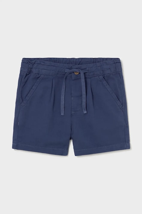 Mayoral szorty z dodatkiem lnu dziecięce kolor niebieski regulowana talia 1220