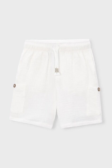 Dječje pamučne kratke hlače Mayoral boja: bijela, podesivi struk, 3212